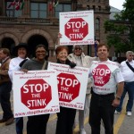 some concerned citizens protesting the STINK of the incinerator and the York Sewage